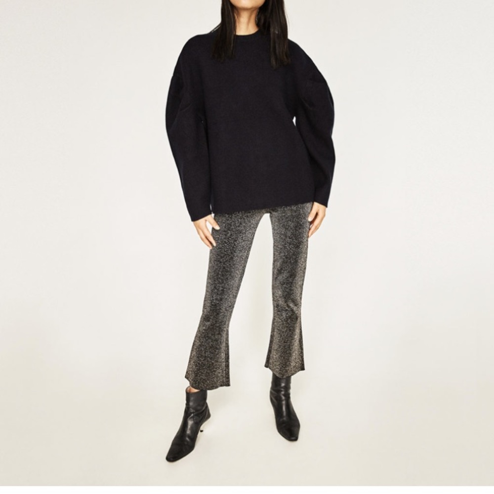 Shiny bell bottom trousers